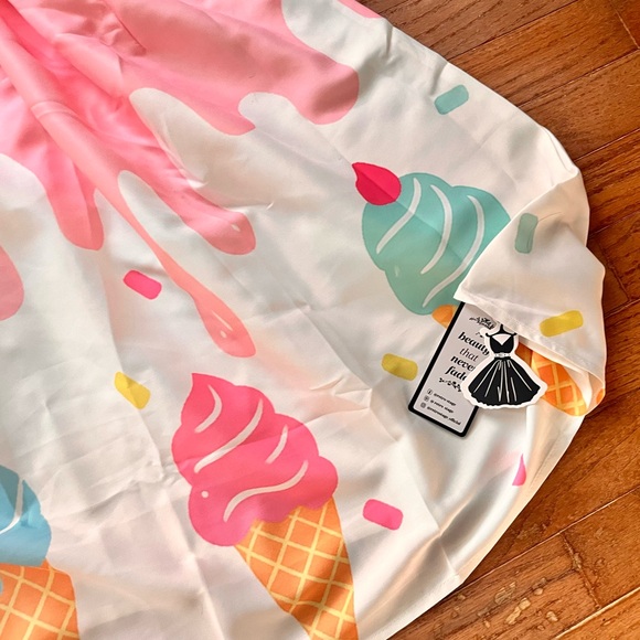 NEW - Ladies Ice Cream Cone Retro Style Dress - Picture 4 of 11